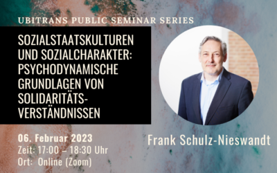 Abendvortrag von Prof. Dr. Frank Schulz-Nieswandt: „Sozialstaatskulturen und Sozialcharakter: Psychodynamische Grundlagen von Solidaritätsverständnissen”