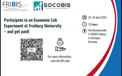 An Grundeinkommensforschung teilnehmen und Geld verdienen: FRIBIS-Team SoCoBis veranstaltet Grundeinkommensexperimente zwischen 22. und 24. April
